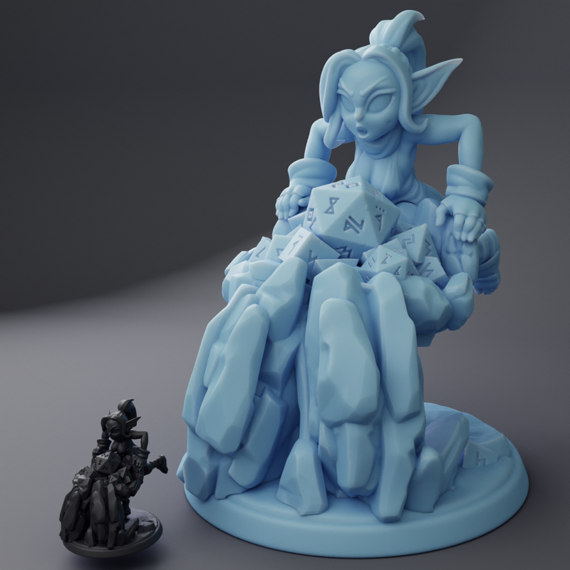 Dice Goblin | Fantasy Queens | Fantasy Miniature | Twin Goddess Miniatures