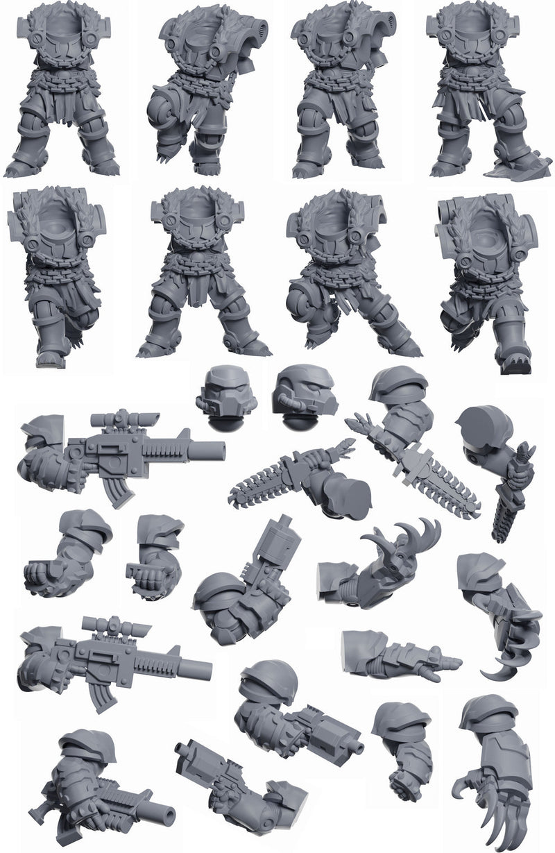 Makwa Marines Squad | Space Bears | Grimdark Miniature | Tabletop Time