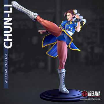 Chun-Li | Pin-Up Statue Fan Art Miniature Unpainted | Azerama