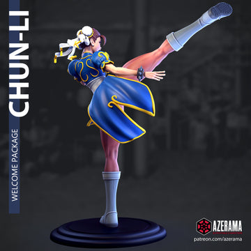 Chun-Li | Pin-Up Statue Fan Art Miniature Unpainted | Azerama