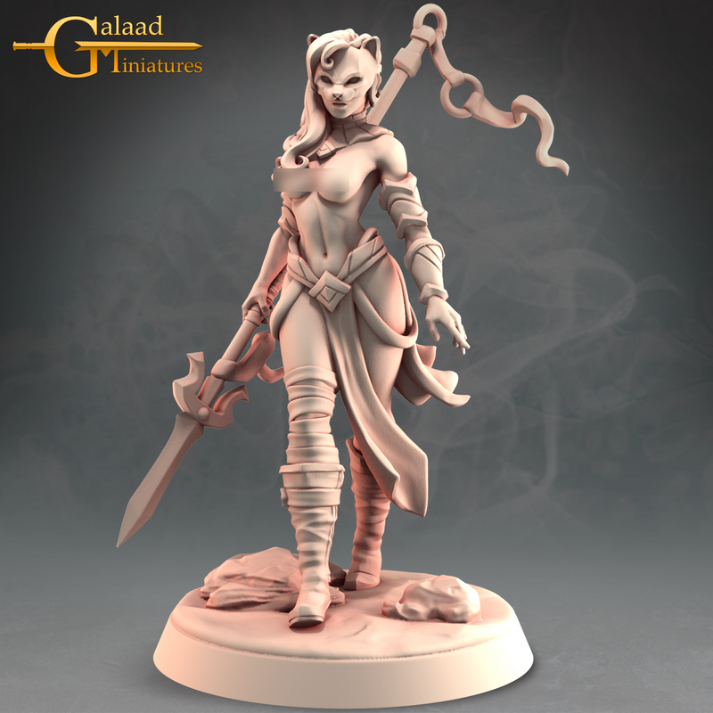 Tabaxi Warrior Girl | Pin-Up | Galaad Miniatures