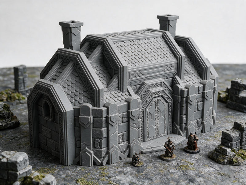 Dwarven Great Hall 28mm DND Terrain | Tabletop Wargaming Scenery for Warhammer, Frostgrave & RPG | 3D Printed