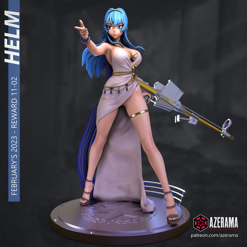 Helm | Pin-Up Statue Fan Art Miniature Unpainted | Azerama