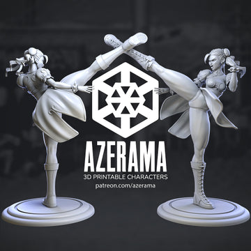 Chun-Li | Pin-Up Statue Fan Art Miniature Unpainted | Azerama