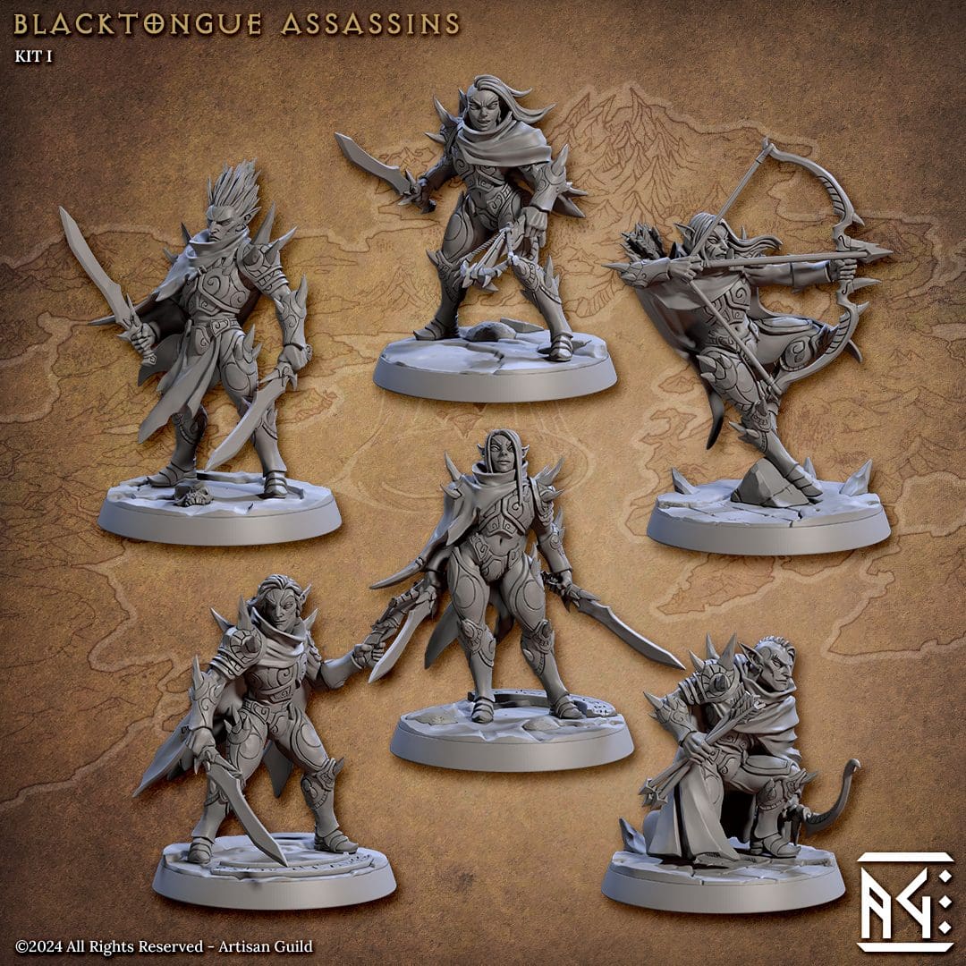 Assassin Miniatures Assassin Miniatures | Blacktongue Assassins | Fantasy D&D Miniature ...