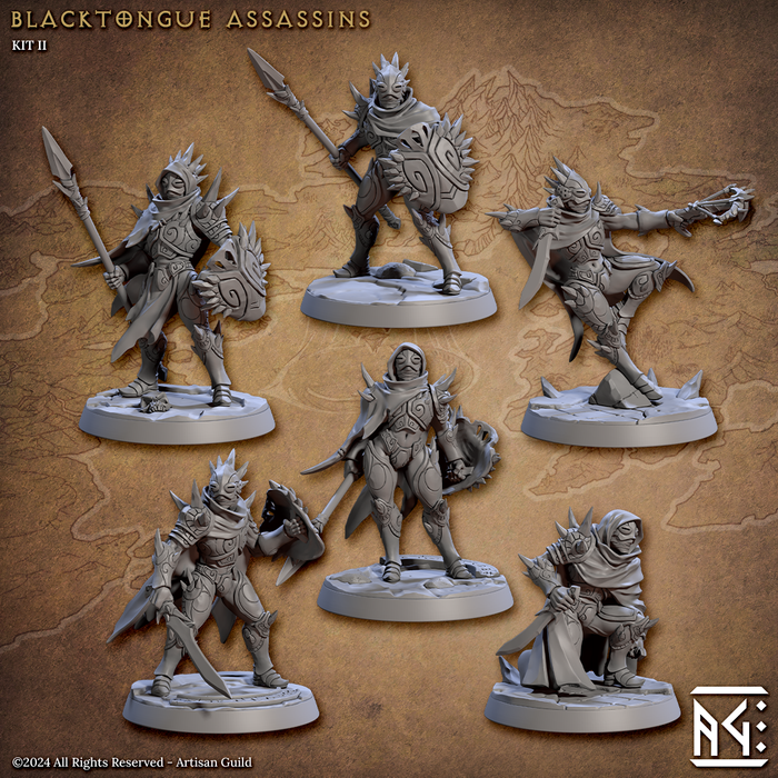 Blacktongue Assassins Miniatures (Full Set) | Fantasy D&D Miniature | Artisan Guild