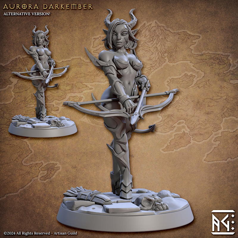 Aurora Darkember Pin-Up | Temple of Ifrit | Fantasy D&D Miniature | Artisan Guild