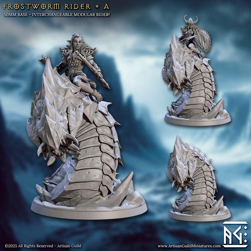 Frostworm Rider Miniatures | Frost Alfar of Skutagaard | Artisan Guild