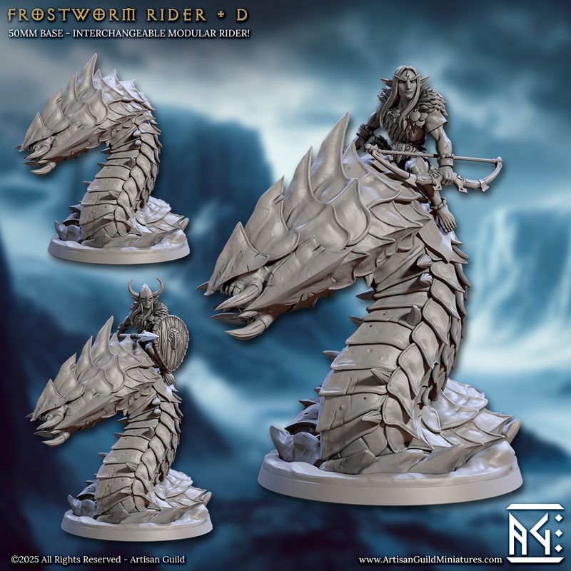 Frostworm Rider Miniatures | Frost Alfar of Skutagaard | Artisan Guild