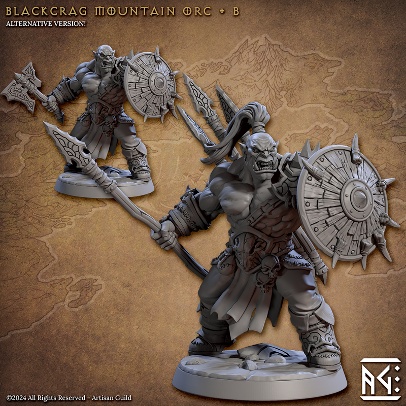 Barbarian Mountain Orc Miniatures | Blackcrag Orcs | Fantasy D&D Miniature | Artisan Guild
