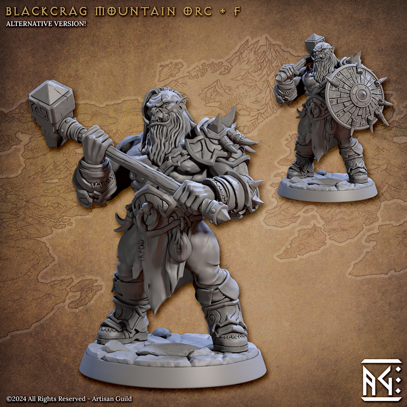 Barbarian Mountain Orc Miniatures | Blackcrag Orcs | Fantasy D&D Miniature | Artisan Guild