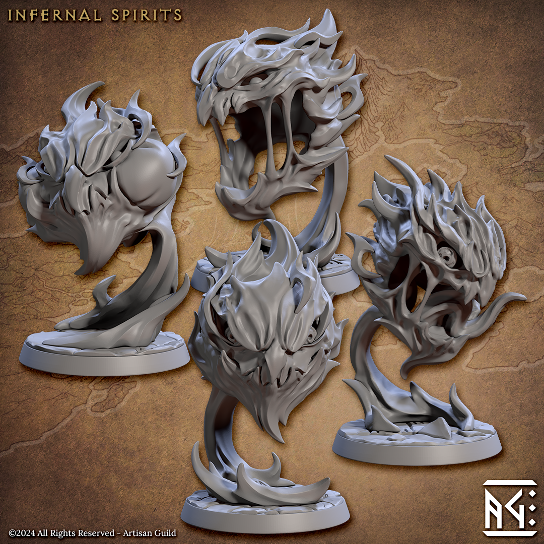 Infernal Spirit Elemental Miniatures | Temple of Ifrit | Artisan Guild ...