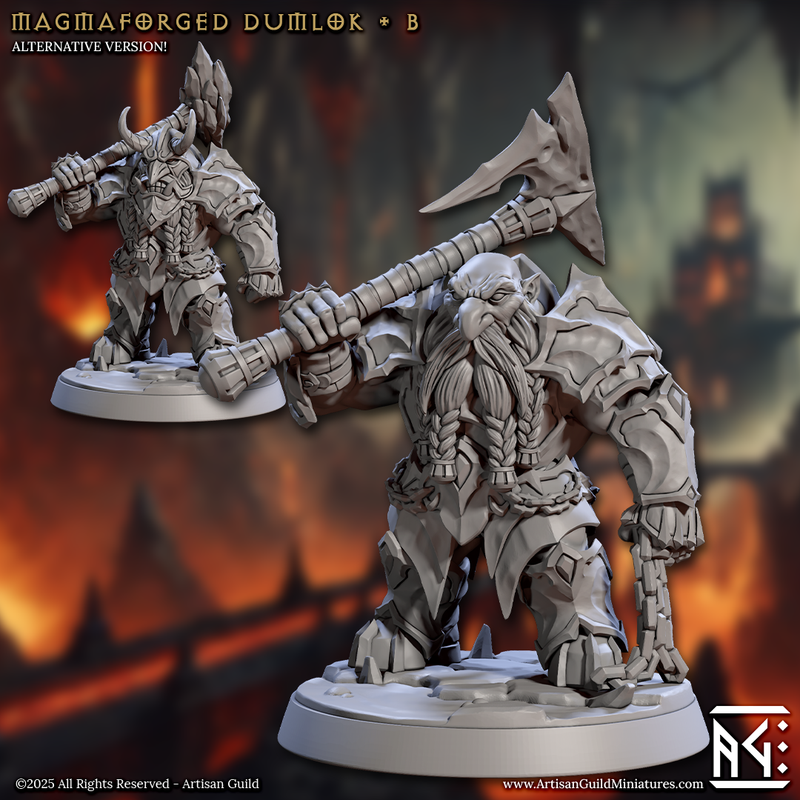 Dwarf Magmaforged Dumlok Miniatures  | Magmaforged Dwarves | Artisan Guild