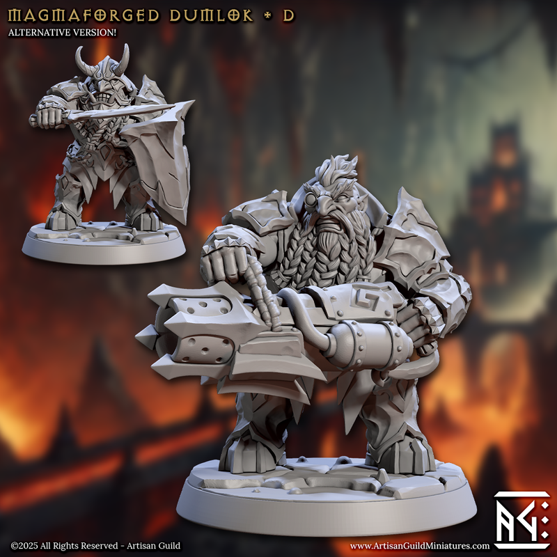Dwarf Magmaforged Dumlok Miniatures  | Magmaforged Dwarves | Artisan Guild