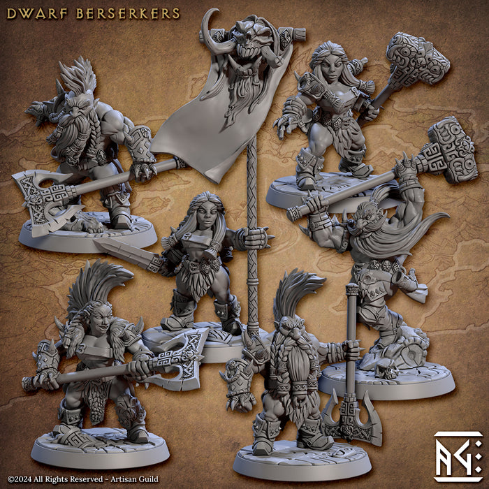 Dwarven Berserker Miniatures | The Quest For Goldvein | Artisan Guild