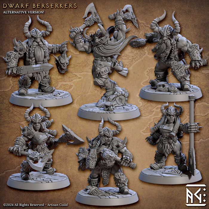 Dwarven Berserker Miniatures (Alt) | The Quest For Goldvein | Artisan Guild