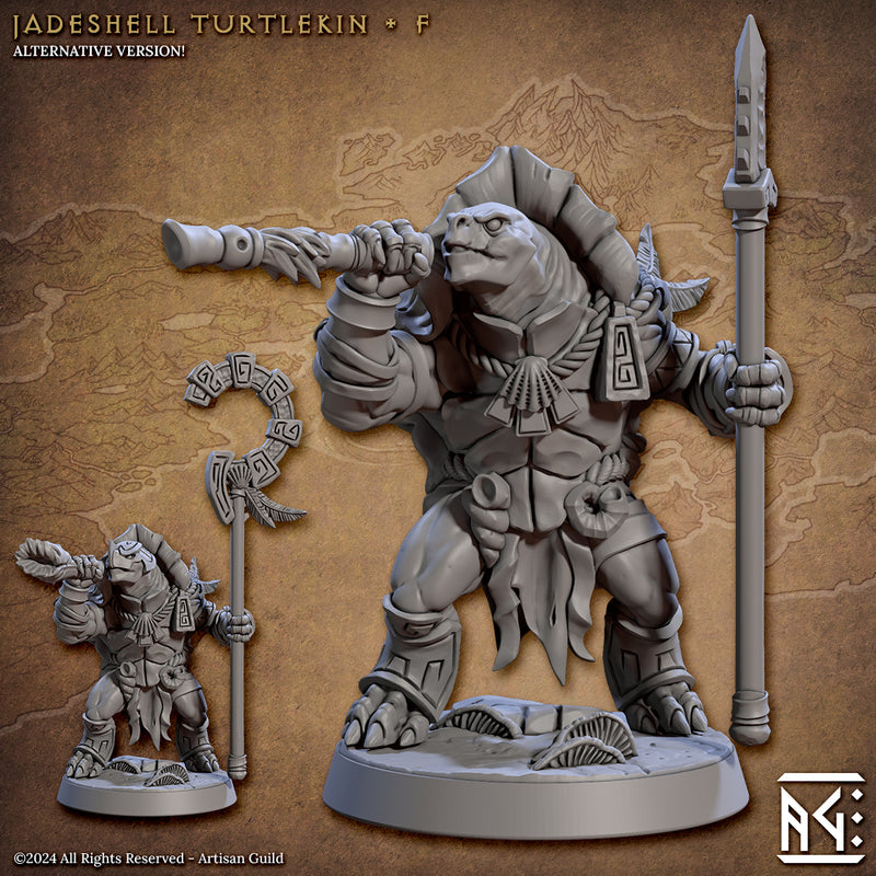 Tortle Turtlekin Miniatures | Jadeshell Turtlekin | Fantasy D&D Miniature | Artisan Guild