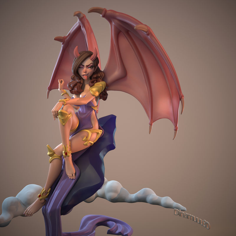 Demon Girl | Pin-Up Statue Fan Art Miniature Unpainted | Dinamuu3D