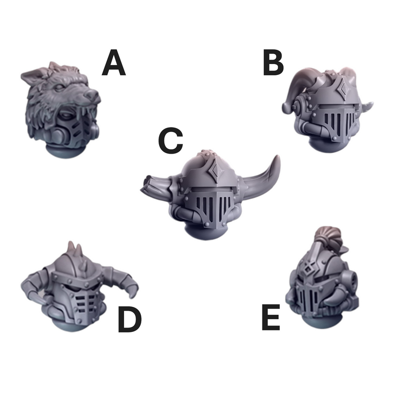 Heads Pack 3 Primal Hounds Conversion Bits For 28mm 32mm Sci-fi Space Knights