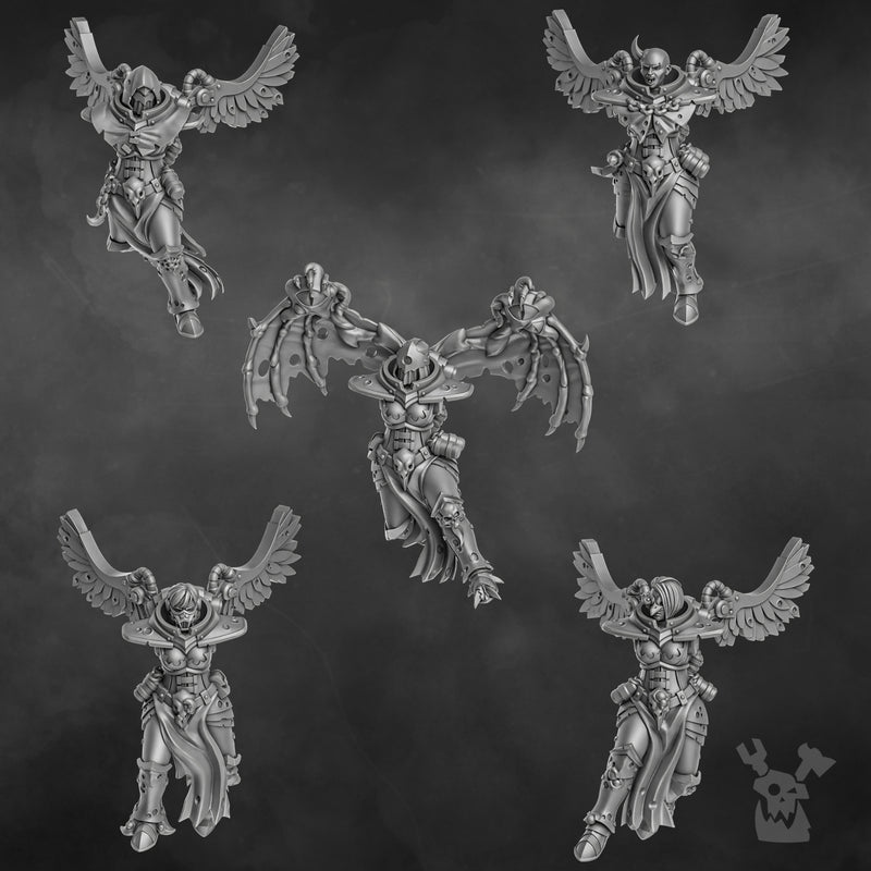 Blightshield Airborne Witch Miniatures | Grimdark Proxy Miniature | Ghamak