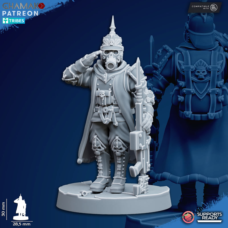 At Ease Trencher Infantry Miniatures | Imperial Soldiers | Grimdark Proxy Miniature | Ghamak