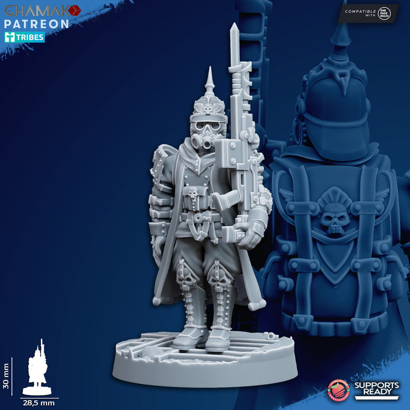 At Ease Trencher Infantry Miniatures | Imperial Soldiers | Grimdark Proxy Miniature | Ghamak