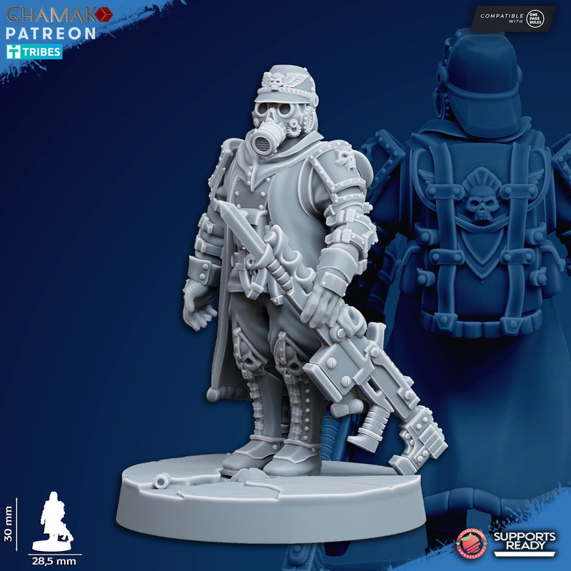 At Ease Trencher Infantry Miniatures | Imperial Soldiers | Grimdark Proxy Miniature | Ghamak