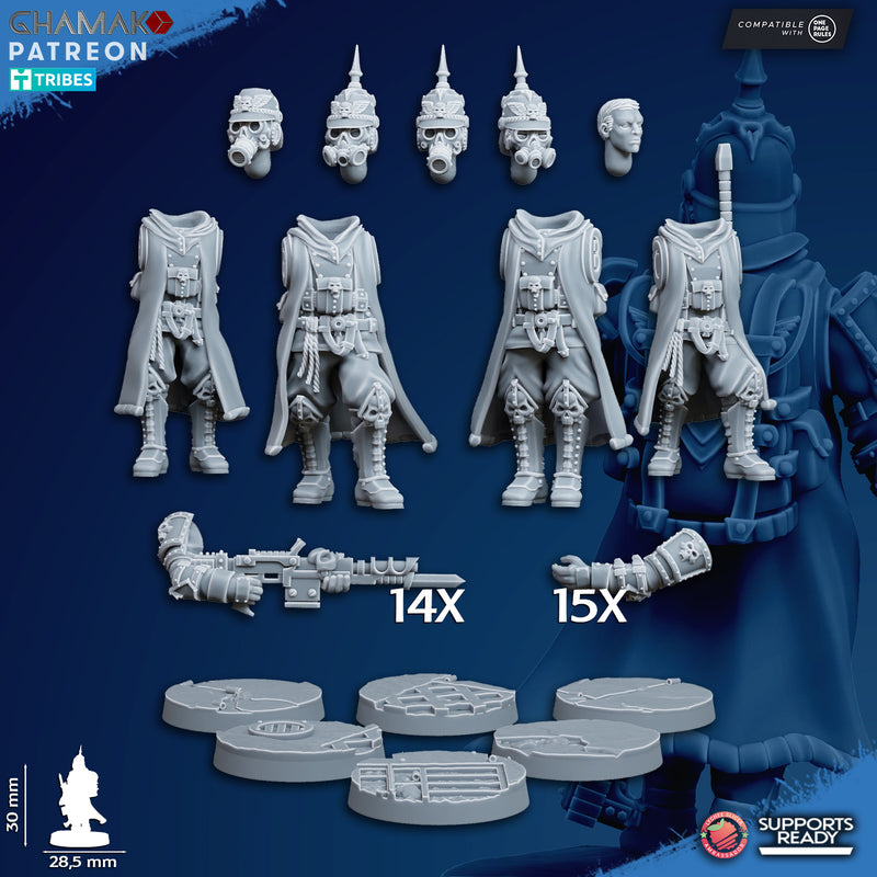 At Ease Trencher Infantry Miniatures | Imperial Soldiers | Grimdark Proxy Miniature | Ghamak