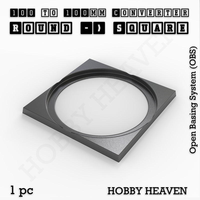 Round to Square Bases Shape and Size Converters 3d Print Full Range