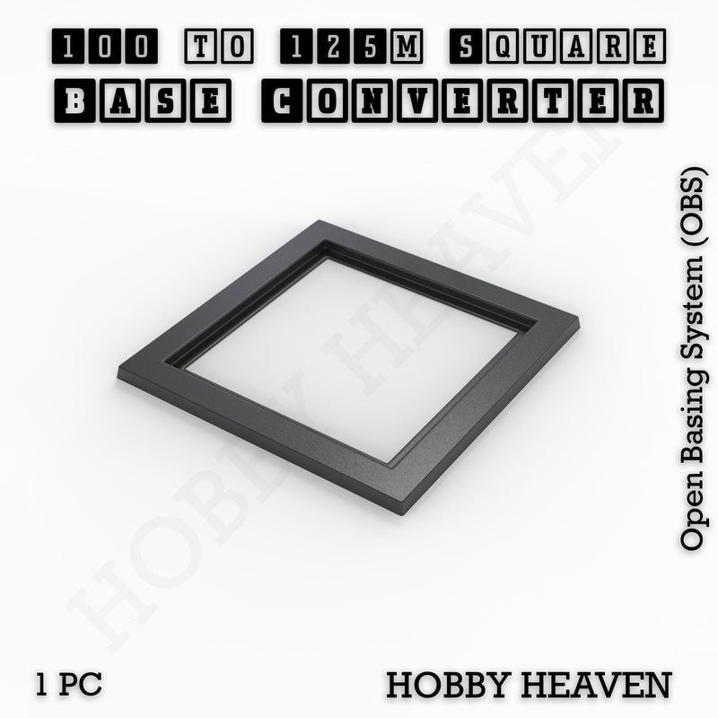 Square to Square Bases Size Converters 3d Print Full Range