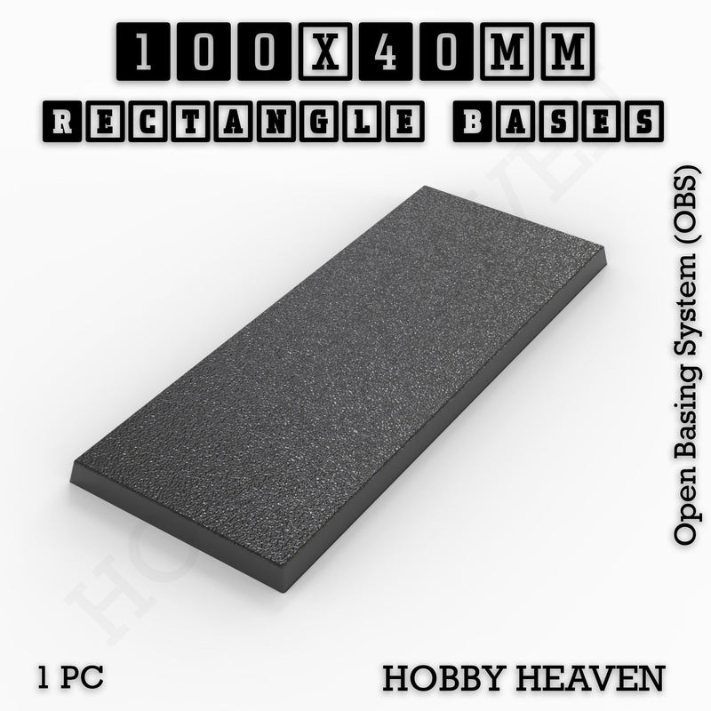 Rectangle Bases Range Sizes - 75x30mm to 125x40mm Medium Sizes 3d Print Full Range Tabletop Games