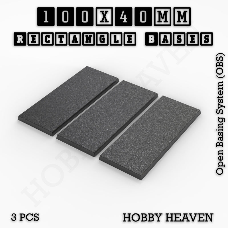 Rectangle Bases Range Sizes - 75x30mm to 125x40mm Medium Sizes 3d Print Full Range Tabletop Games