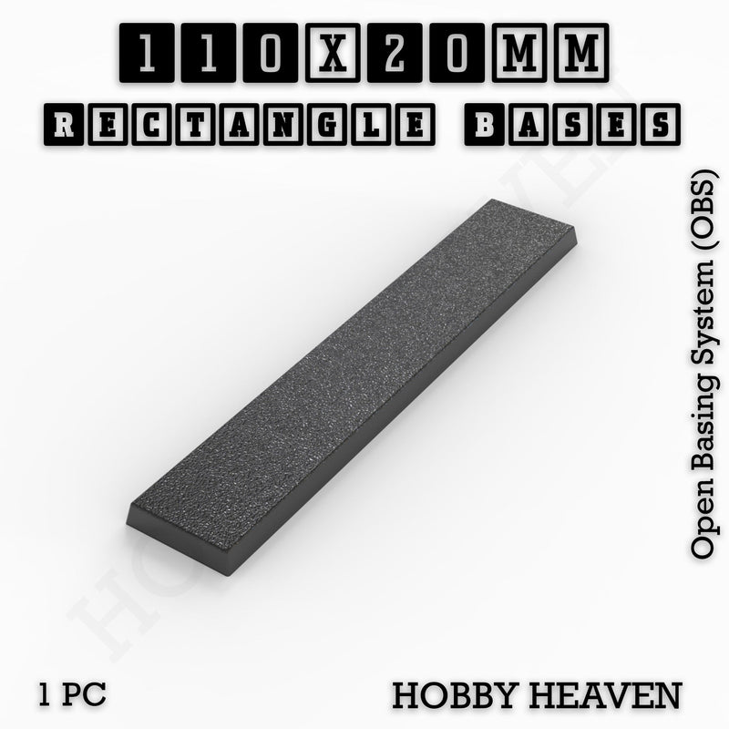 Rectangle Bases Range Sizes - 75x30mm to 125x40mm Medium Sizes 3d Print Full Range Tabletop Games
