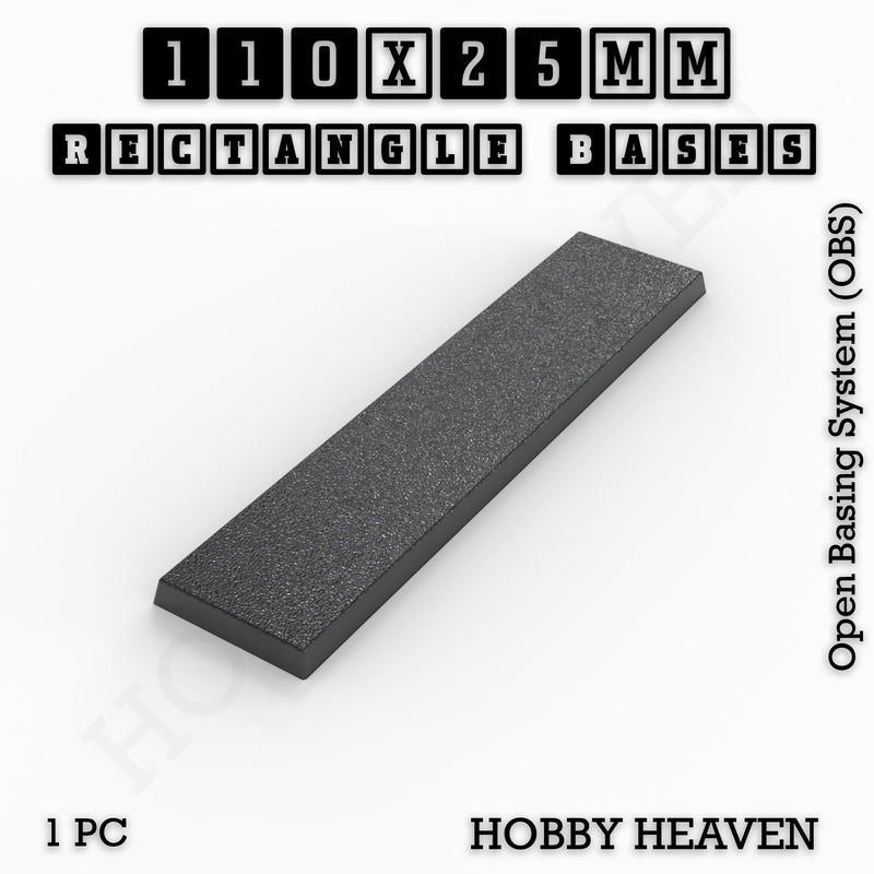 Rectangle Bases Range Sizes - 75x30mm to 125x40mm Medium Sizes 3d Print Full Range Tabletop Games