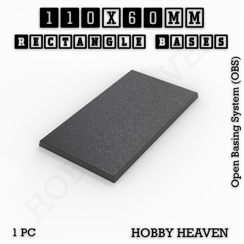 Rectangle Bases Range Sizes - 75x30mm to 125x40mm Medium Sizes 3d Print Full Range Tabletop Games