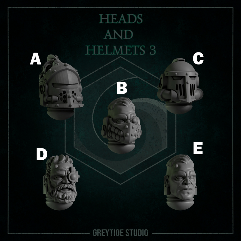 Heads & Helmets Pack 3 | Eternal Pilgrims | Conversion Bits For 28mm 32mm Sci-fi Marines