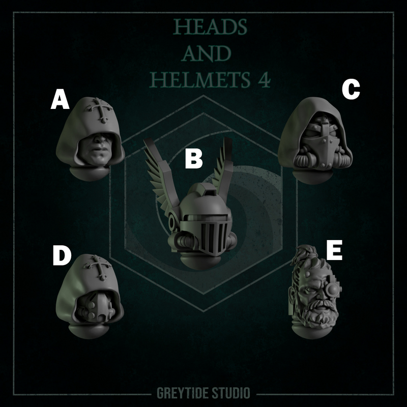 Heads & Helmets Pack 4 | Eternal Pilgrims | Conversion Bits For 28mm 32mm Sci-fi Marines
