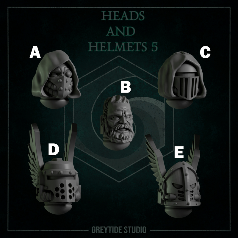 Heads & Helmets Pack 5 | Eternal Pilgrims | Conversion Bits For 28mm 32mm Sci-fi Marines