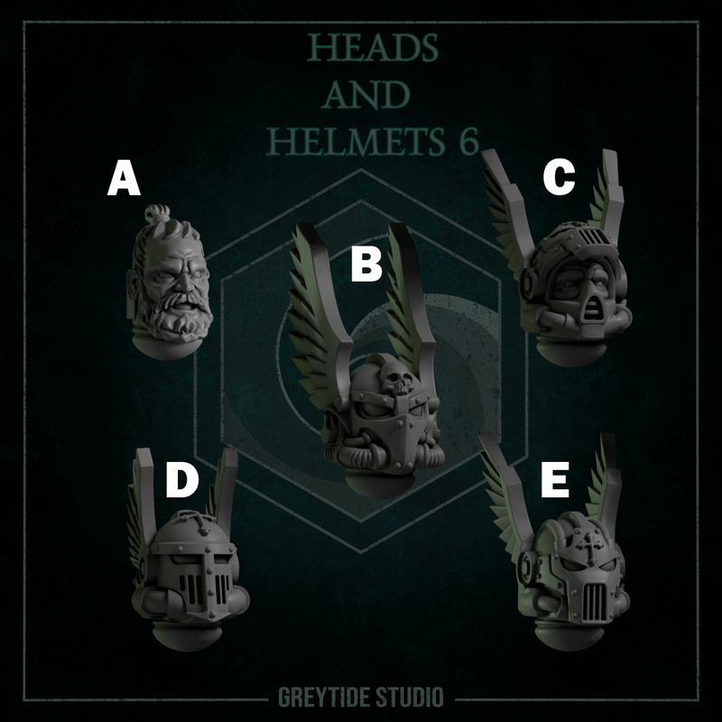 Heads & Helmets Pack 6 | Eternal Pilgrims | Conversion Bits For 28mm 32mm Sci-fi Marines