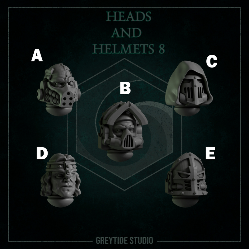 Heads & Helmets Pack 8 | Eternal Pilgrims | Conversion Bits For 28mm 32mm Sci-fi Marines