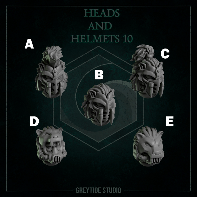 Heads & Helmets Pack 10 | Eternal Pilgrims | Conversion Bits For 28mm 32mm Sci-fi Marines