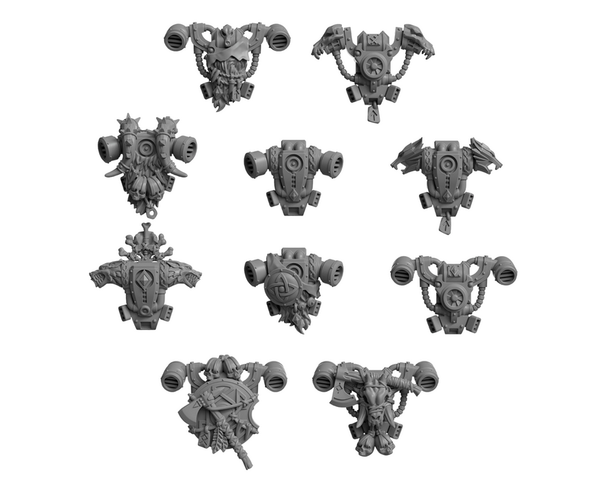 10x Space Warrior Backpacks Pack C | Primal Hounds | Grey Tide Studio | Sci-Fi Grimdark Custom Bitz Wargaming Miniatures 28mm 32mm