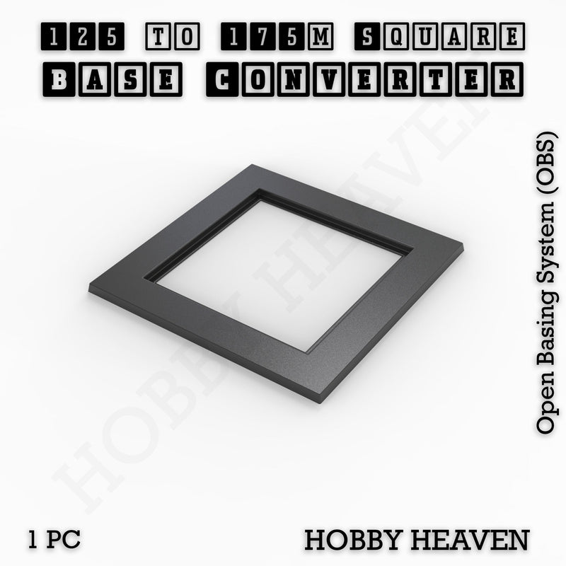 Square to Square Bases Size Converters 3d Print Full Range