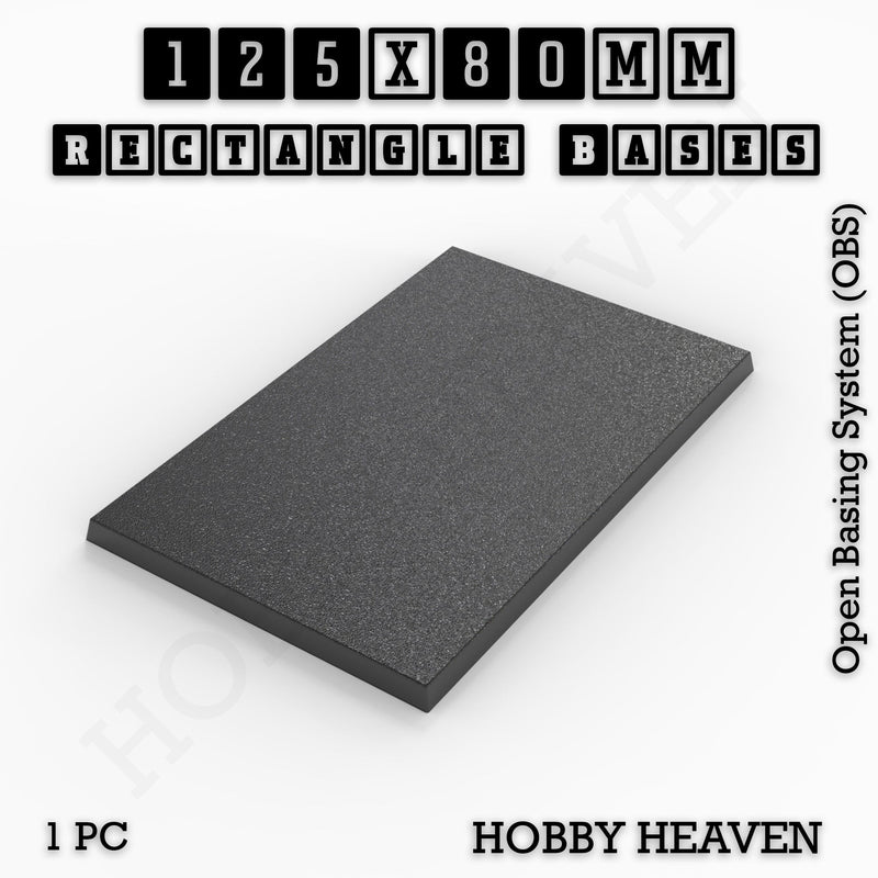 Rectangle Bases Range Sizes - 125x50mm to 200x175mm Large Sizes 3d Print Full Range Tabletop Games