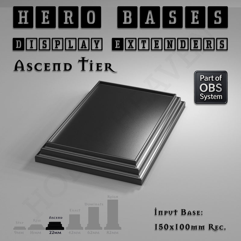 Hero Bases Display Extenders | Squares and Rectangles | Convert Gaming Bases to Display Bases & Plinths