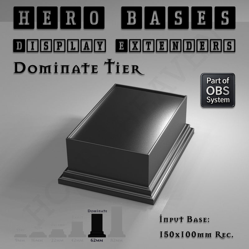 Hero Bases Display Extenders | Squares and Rectangles | Convert Gaming Bases to Display Bases & Plinths