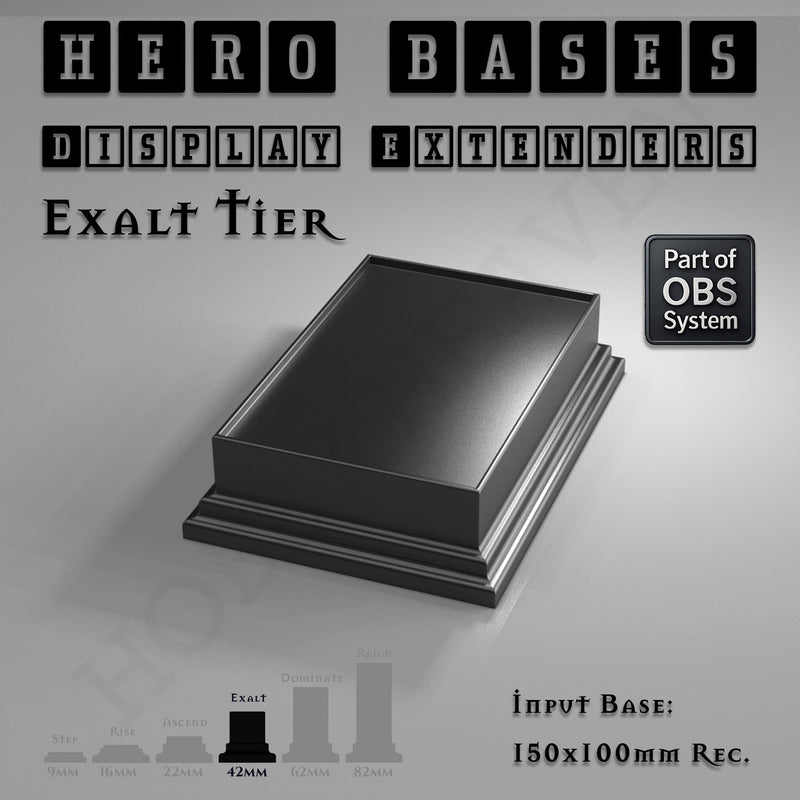 Hero Bases Display Extenders | Squares and Rectangles | Convert Gaming Bases to Display Bases & Plinths
