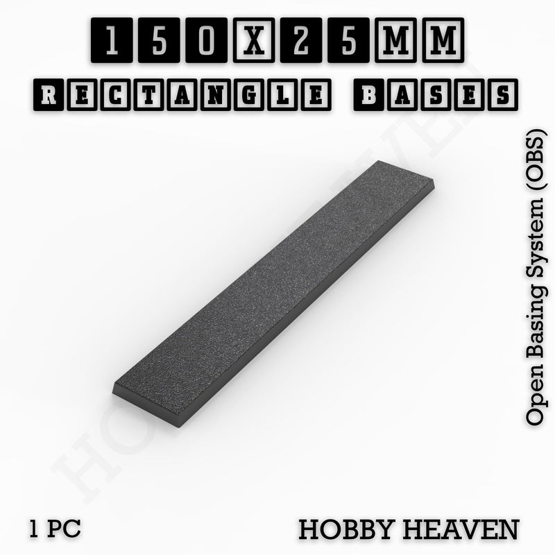 Rectangle Bases Range Sizes - 125x50mm to 200x175mm Large Sizes 3d Print Full Range Tabletop Games