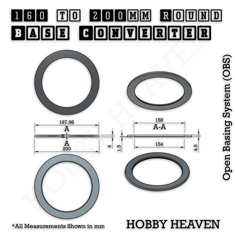 Round Bases Size Converters Round to Round 3d Print Full Range