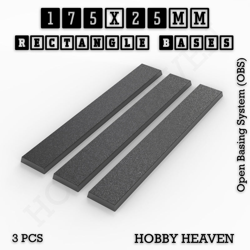 Rectangle Bases Range Sizes - 125x50mm to 200x175mm Large Sizes 3d Print Full Range Tabletop Games